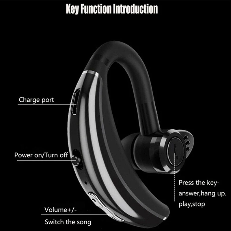 Bluetooth наушники беспроводные гарнитура с HD музыкой handsfree 45 часов рабочего времени