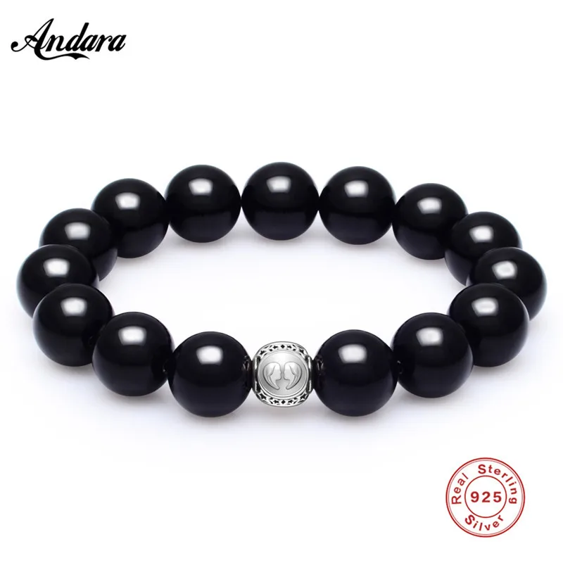 Мужские браслеты из натурального черного оникса с бусинами|bracelets for|onyx bead braceletbead
