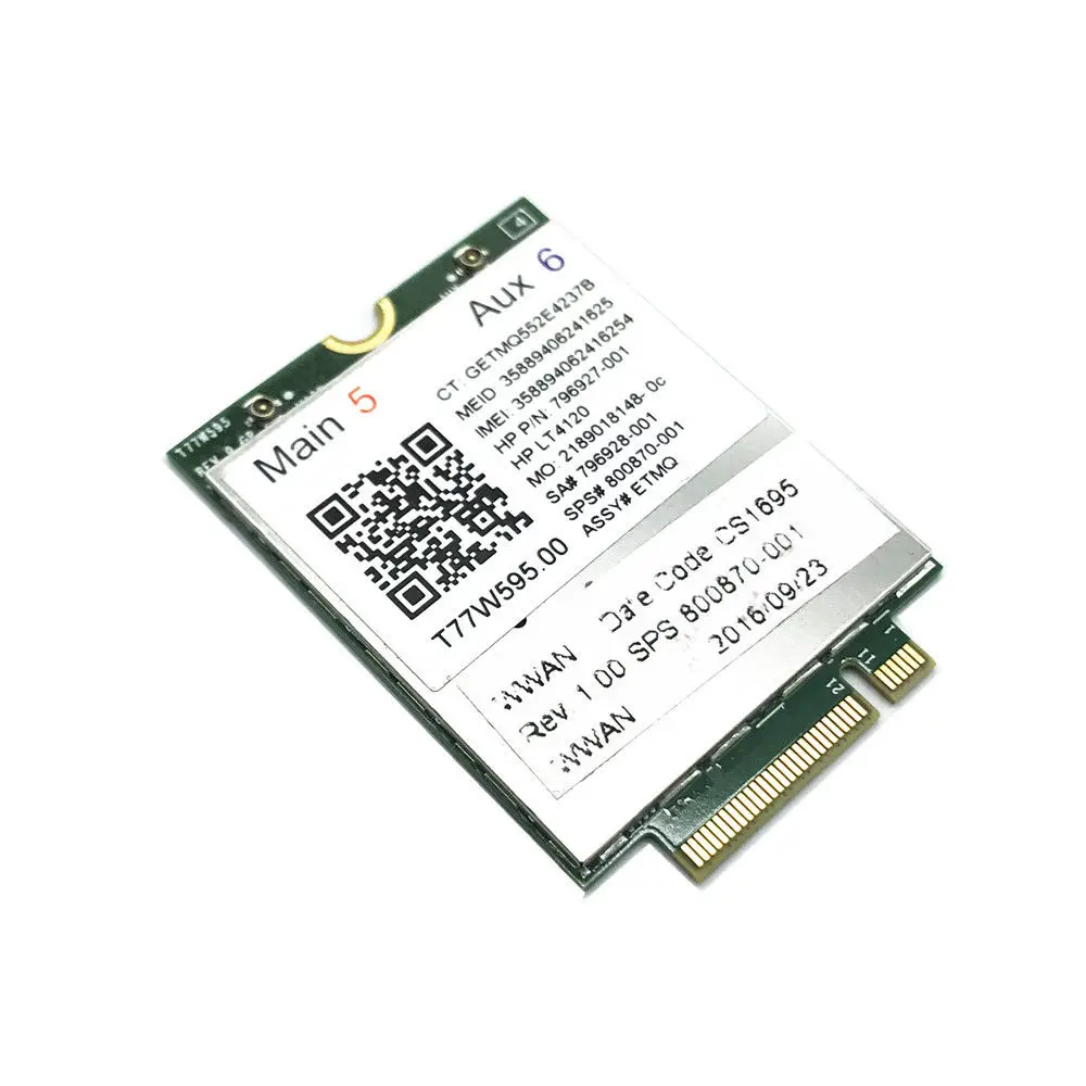 LT4120 Snapdragon X5 LTE T77W595 796927 100 4G WWAN M2 модуль для HP Probook/EliteBook 820 840 850 745 G3 быстрее чем ME906E|3G
