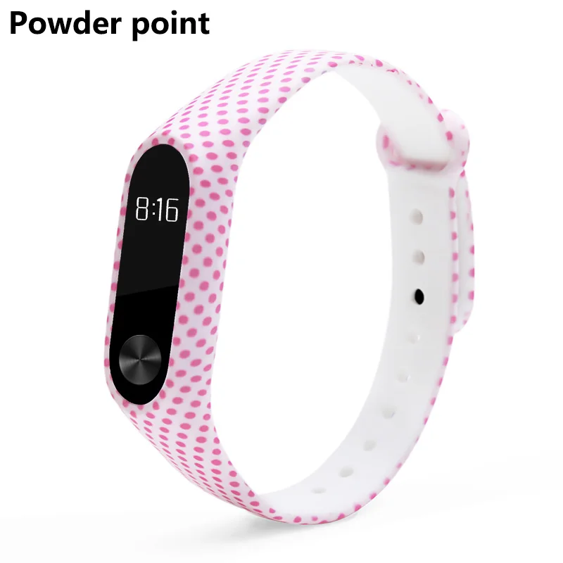 Новинка, цветной ремешок mi band 2, силиконовый ремешок mi 2, сменные ремешки на запястье, ремень correa mi band 2 для xiaomi, смарт-браслеты - Цвет: Powder Point