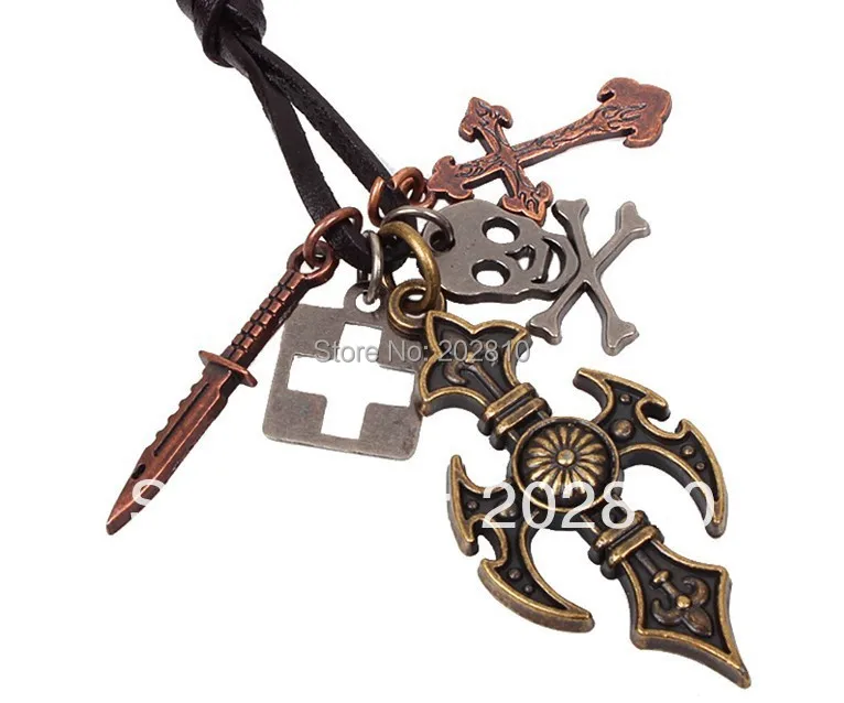 Лучший повышенного спроса наряды из бронзового сплава diy Меч череп подвеска