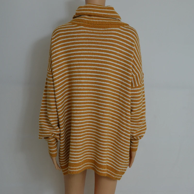 Yellow Striped Oversized Long Sweaters Dress Women 2018 Autumn Winter Knitwear Casual Soft Pullovers Thicken Warm Jumpers Femme | Женская