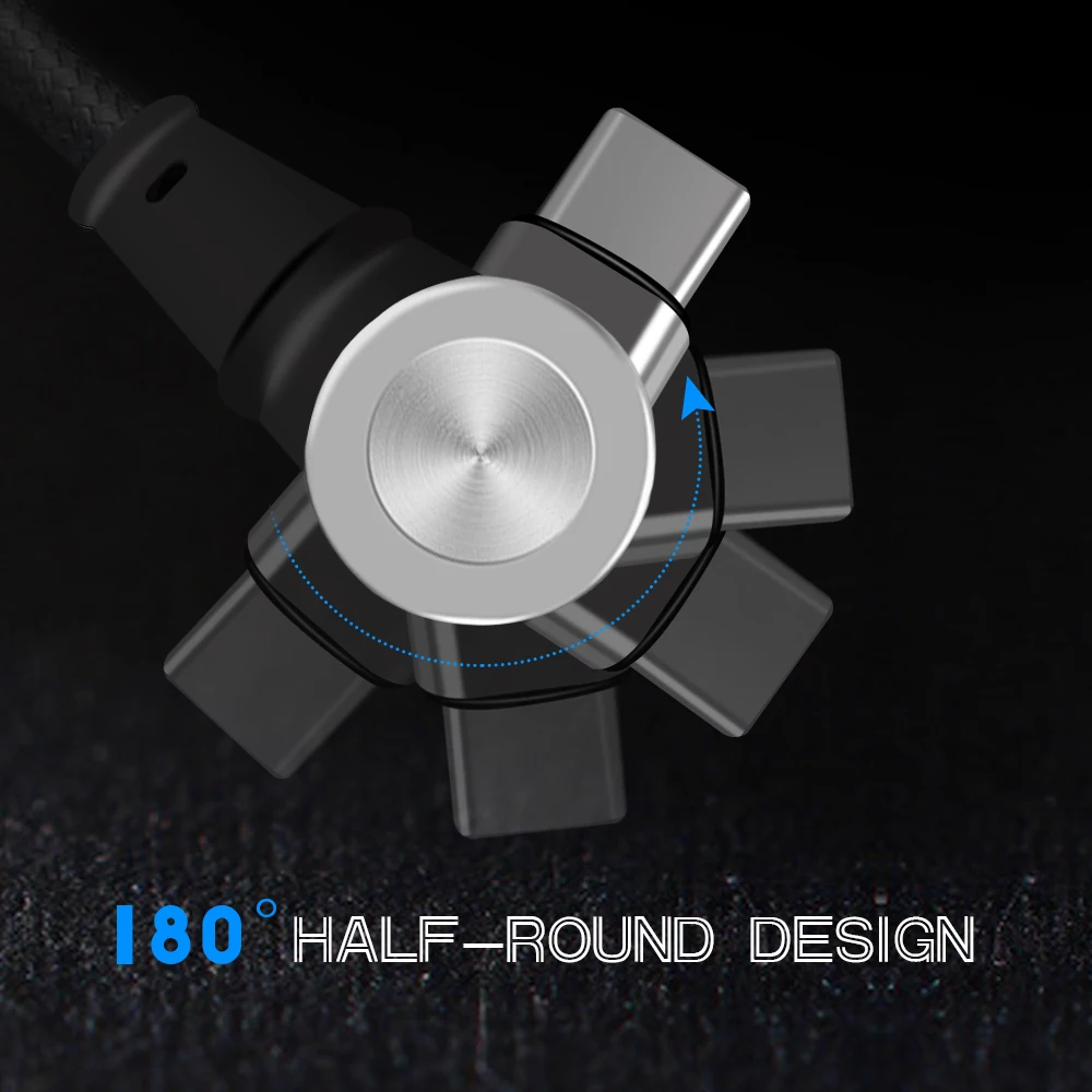 Магнитный кабель Sinstar для быстрой зарядки 180 градусов Тип C Micro USB Iphone Android типа |