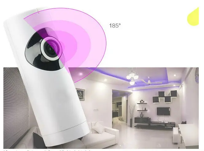 YobangSecurity 720p панорама рыбий глаз Wifi камера ночного видения IR Cut 2 полосный аудио