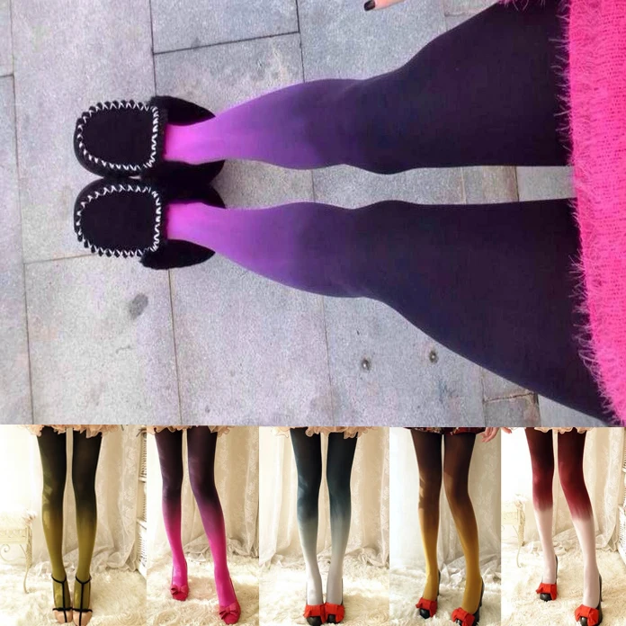 Новинка 120D бархатные японские колготки с эффектом омбре пикантные бесшовные