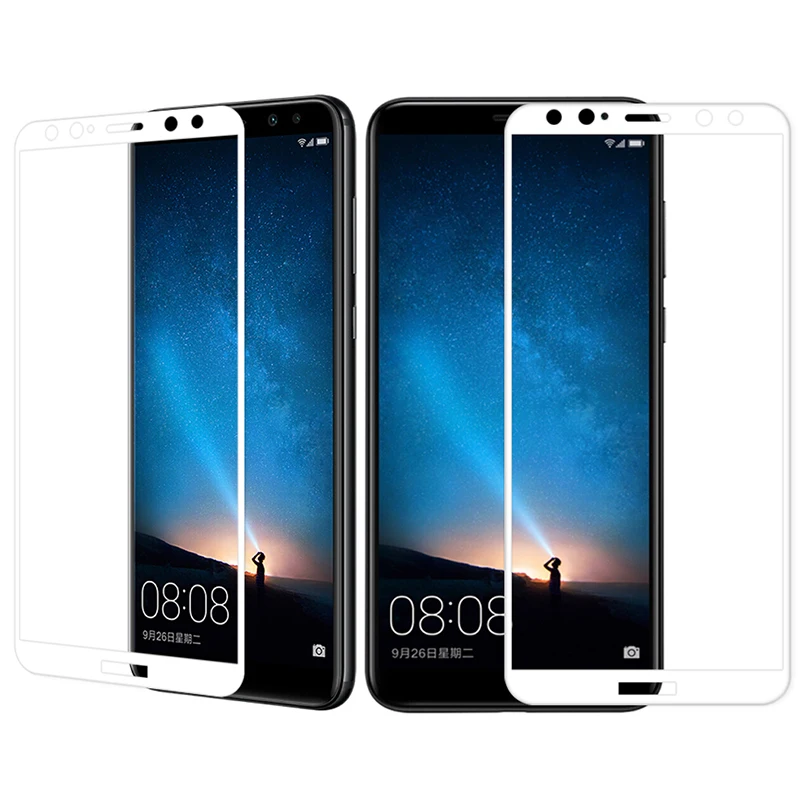 9H HD Закаленное стекло протектор экрана для huawei mate 10 Pro 10 Lite шелковая печать стеклянная пленка для Honor 7X Nova 3e стекло