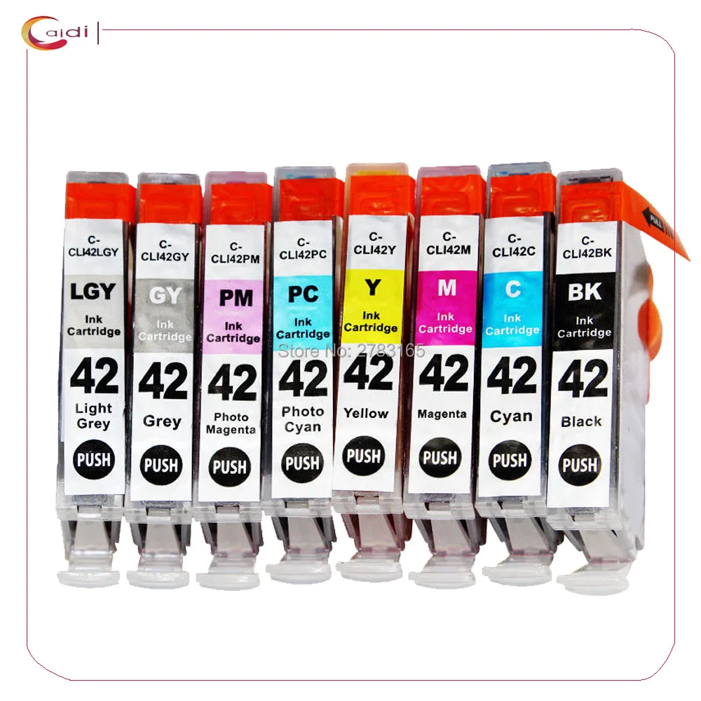 (8-Pack K C M Y PC PM LGY) чернильные картриджи совместимы для Canon PIXMA Pro-100 принтера CLI-42 |