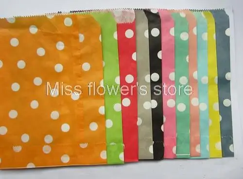 25 шт. в горошек Лечить крафт мешки пользу для изготовления бумажных пищевых сумки