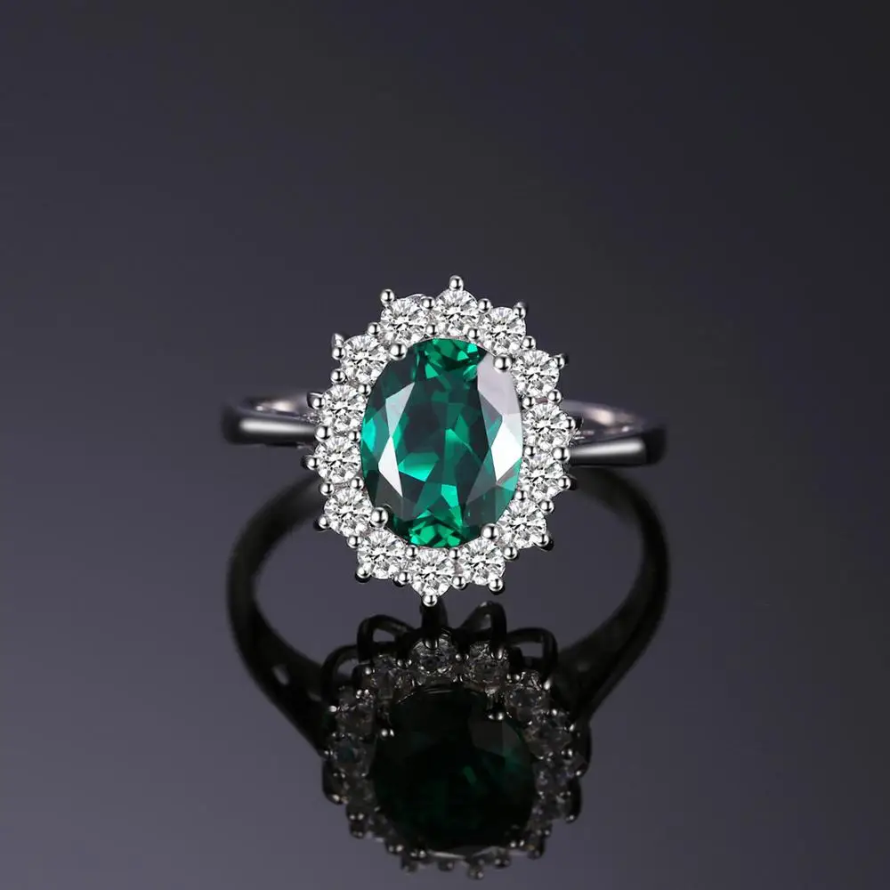 Женское кольцо с имитацией зеленого изумруда Jewelry Palace обручальное из серебра 925