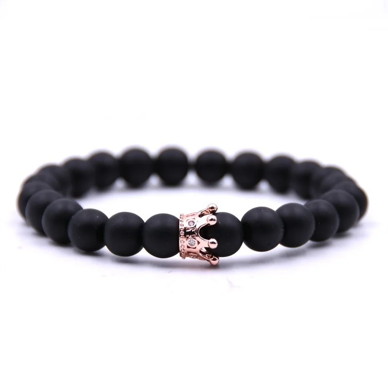 Fashion Personality Crown Bracelet Casual Matting Beads Bracelets for Women Men | Украшения и аксессуары