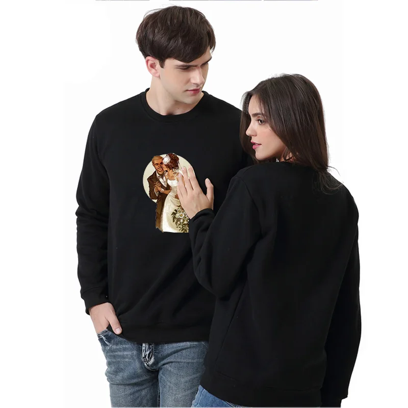 QJM сладкий женатый Печатный Повседневный свитер Женский пуловер с длинными