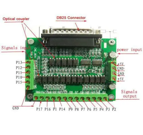 CNC 6 осевой DB25 переходник интерфейса платы MACH3 KCAM4 EMC2 + кабель DB25|mach3 kcam4 emc2|cnc axisbreakout