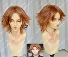 Костюм для косплея Persona 4: анимация Yosuke Hanamura с короткими коричневыми волосами, термостойкий парик для косплея + бесплатная шапочка для парика