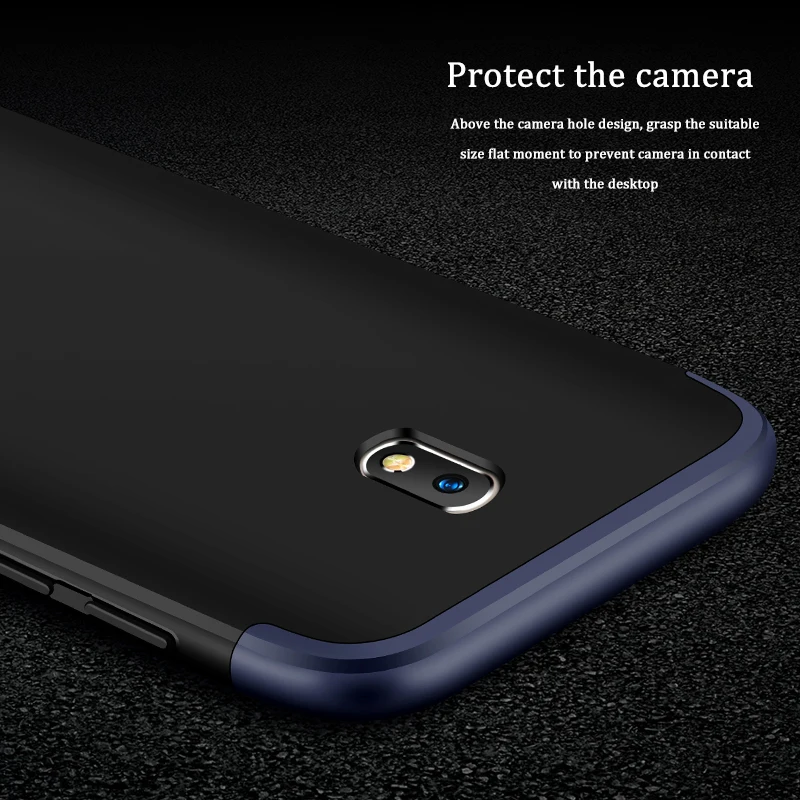 360 градусов полный охват чехол для samsung Galaxy J7 J5 J3 2017 J730 крышка тонкий жесткий