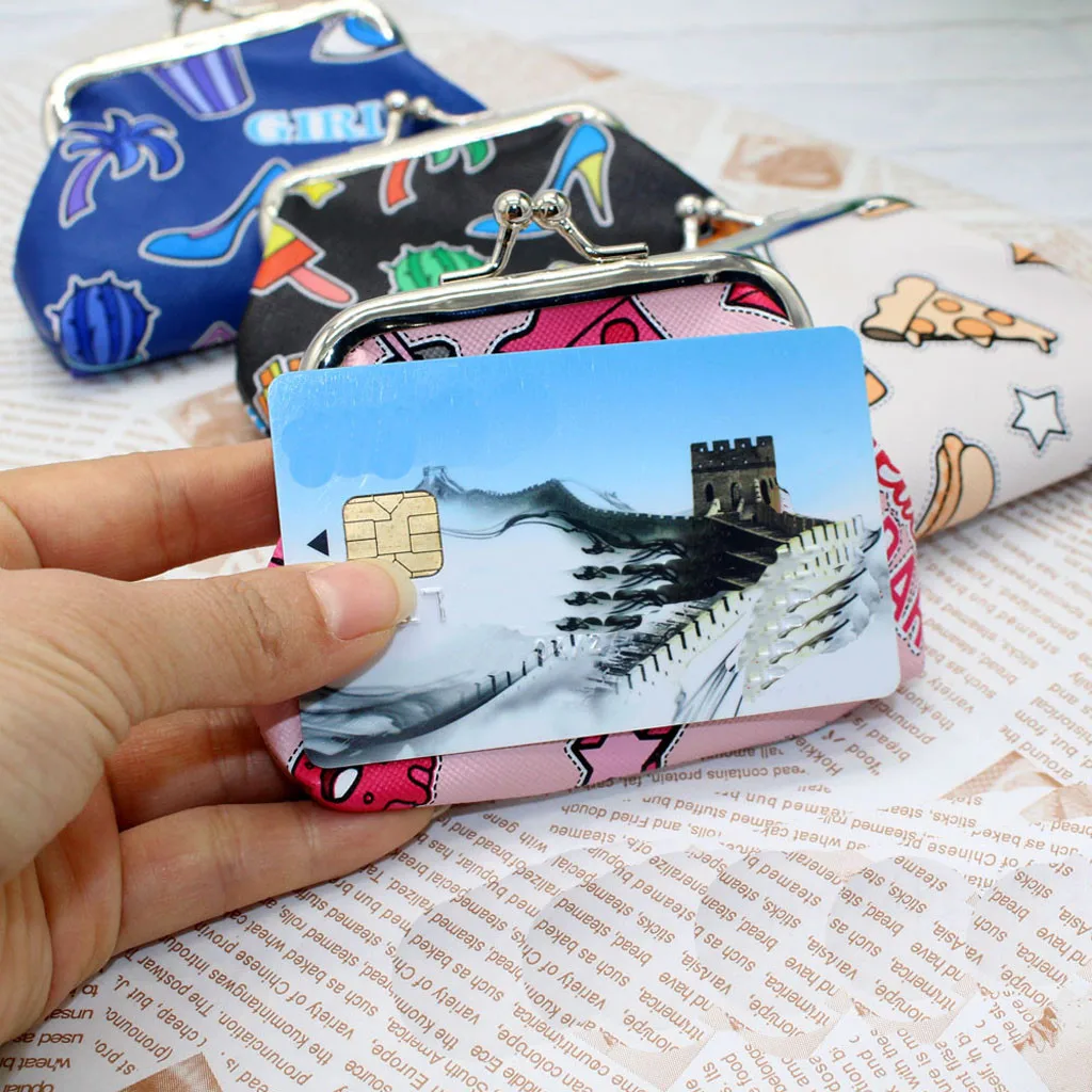 Модный женский кошелек с милым принтом в виде закусок сумочка отделением для