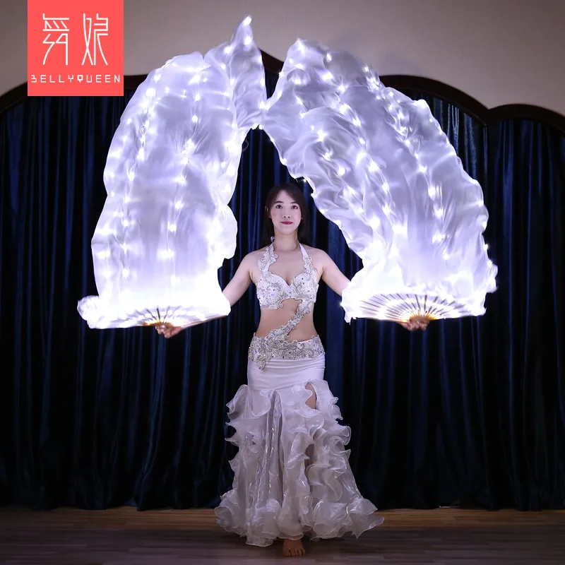 Women 1 Pair Led Belly Dance Fan Veil Dancing Hand Costume Accessories | Тематическая одежда и униформа