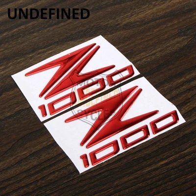 Red UNDEFINED 2X Мотоцикл велосипед Красный Хром Золото поднятый Светоотражающие эмблемы значок наклейки обтекатель бак топлива наклейки для Kawasaki Z1000 - Цвет: Red