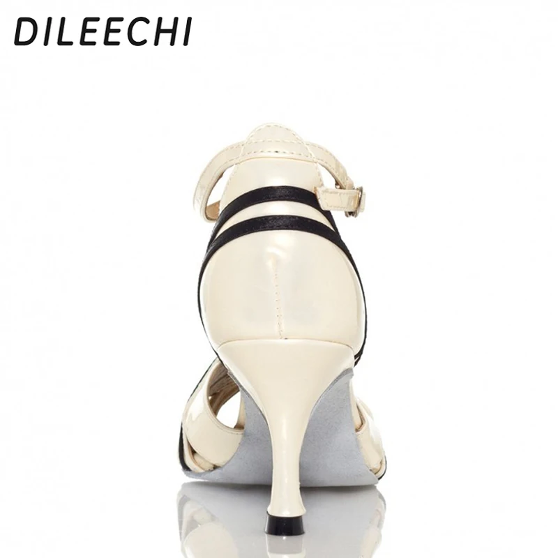 DILEECHI женские черные атласные туфли из искусственной кожи для латиноамериканских