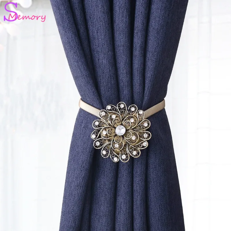 Diamond Flower Шторы s Tieback держатель магнит Шторы s пряжки клипы магнитного душ Шторы ремень аксессуары украшения дома