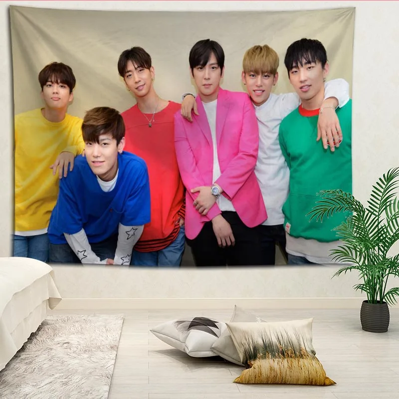 KPOP b. A. P гобелены Висячие ткани фон настенное покрытие спальни ремонт кровать украшение гобелен Пользовательский логотип - Цвет: 4