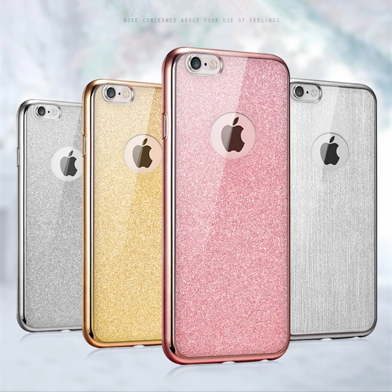 Роскошный блестящий чехол с блестками для iPhone 8 7 6 6S Plus 5 мягкий из ТПУ