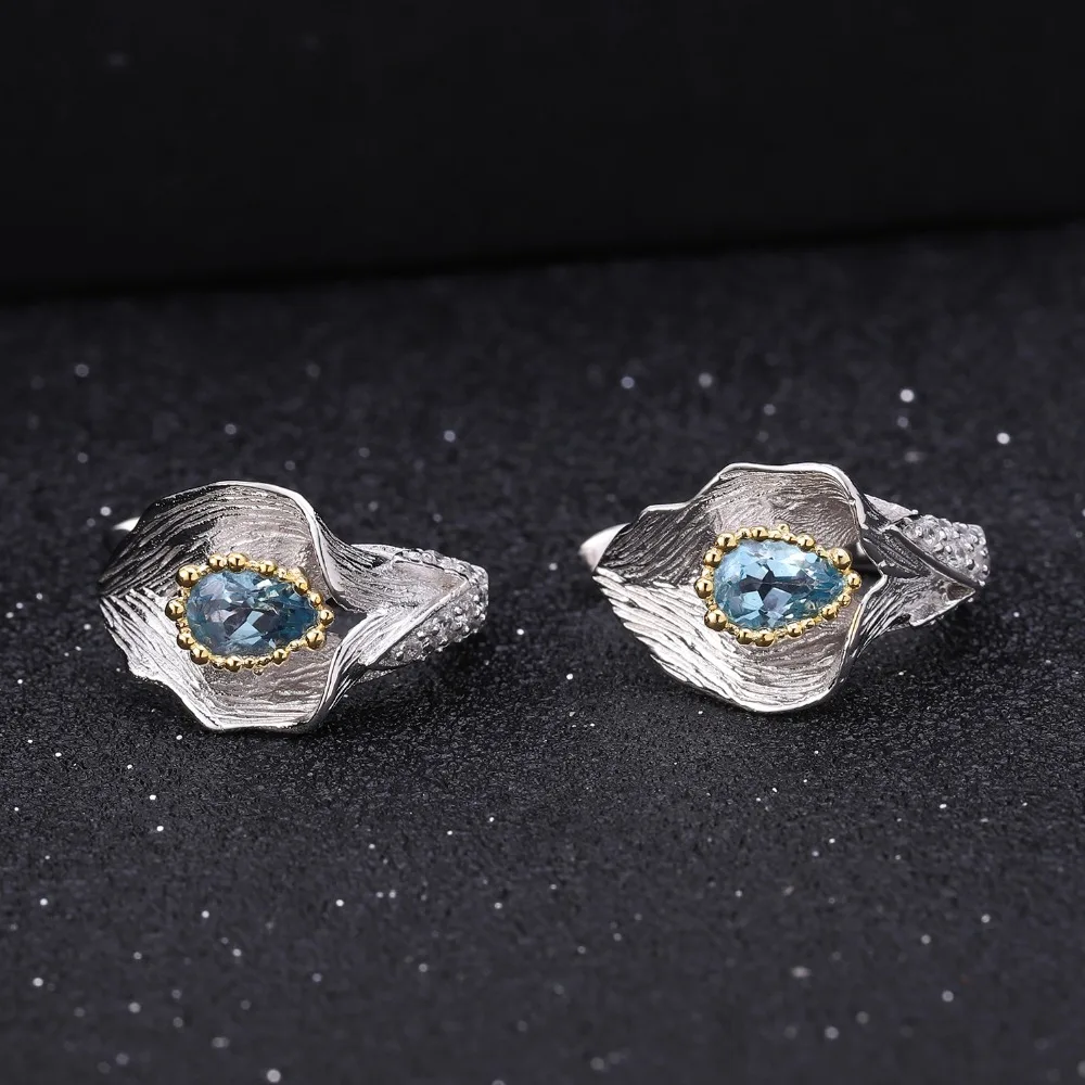 Балет для женщин 3.02Ct, натуральный Швейцарский Голубой Топаз, 925 пробы, серебро, ручная работа