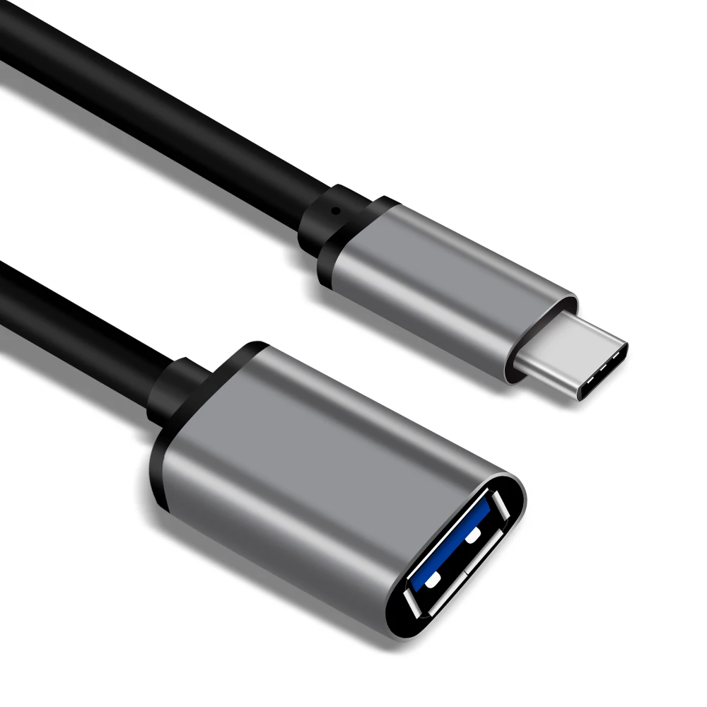 OTG алюминиевый USB-C кабель адаптер Тип C к USB 3,0 A Женский OTG USB C адаптер для samsung Xiaomi MacBook подключение USB диск