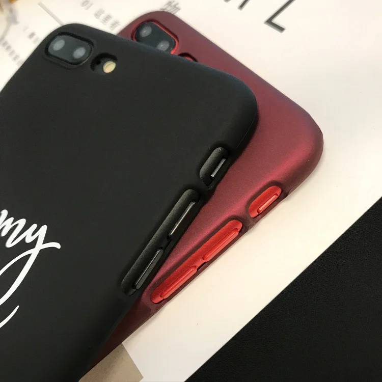 Простой Черный винно красный чехол для iPhone X XR XS Max 6 S 7 8 Plus полупакет Жесткий ПК
