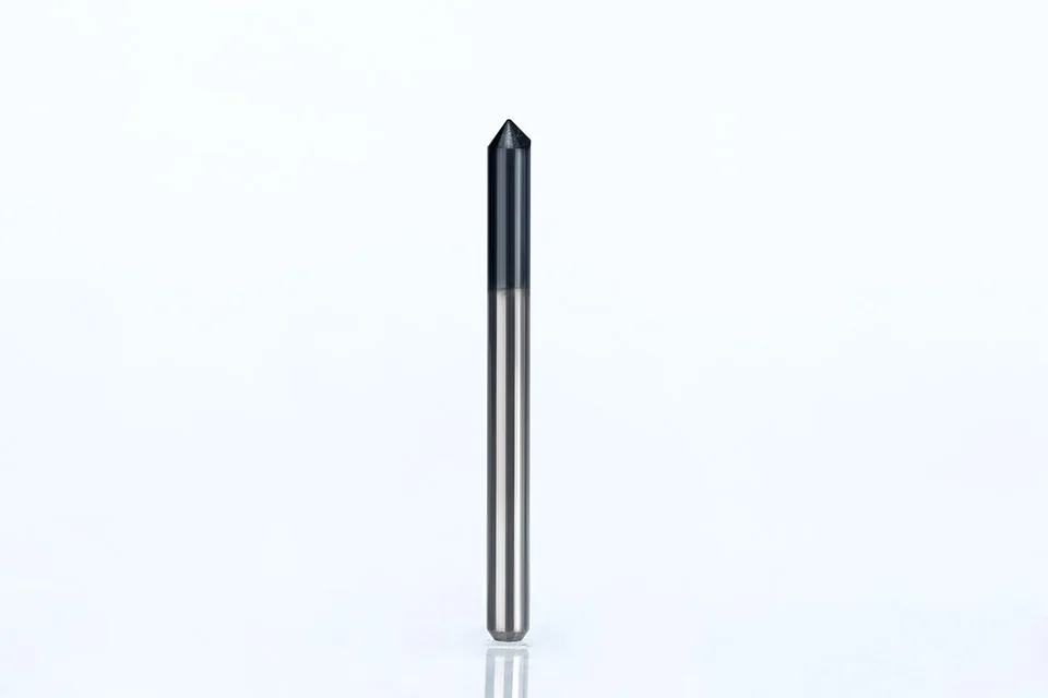 HUHAO 1pc 3.175mm Titanium Coating Engraving Bits 3A Top quality Carving Cutter Flat Bottom CNC router bits for wood end mill