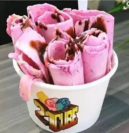 Двойные круглые плоские сковородки жареное мороженое машина с 10 фруктовый