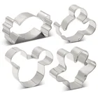 KENIAO мышь печенье резак для детей-4 формы-уши, боковое лицо, ладонь и конфеты-фотоинструменты-нержавеющая сталь