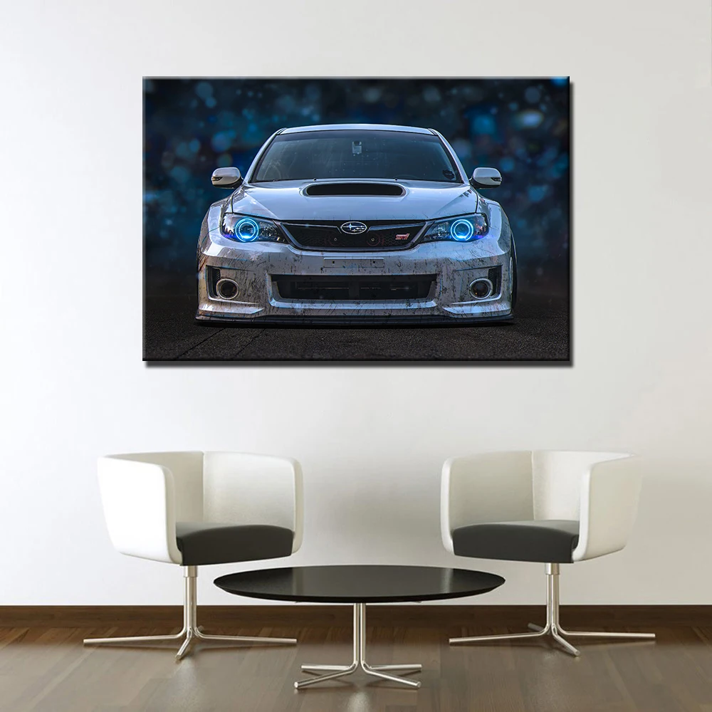 Subaru гоночный автомобиль холст картины плакаты печать 16x24 20x30 24x36 дюймов DIY рамка