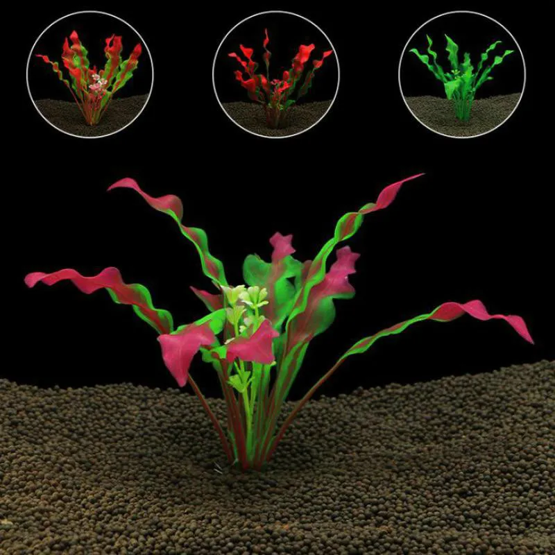 Горячие пластиковые искусственные аквариумные растения Украшения Погружные