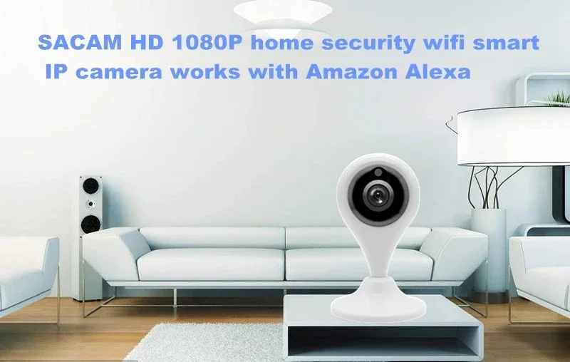 Умная домашняя камера безопасности 1080P Wifi ip-камера с поддержкой Amazon Alexa и Google домашняя система наблюдения с двусторонней звуковой сигнализацией