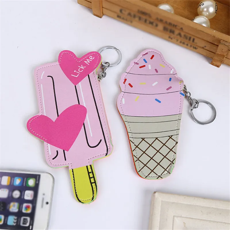Kawaii кошелек для мелочи из искусственной кожи квадратная симпатичная бутылка напиток мороженое узор карта Монета Деньги Кошельки Держатели 1 шт Новинка Мода