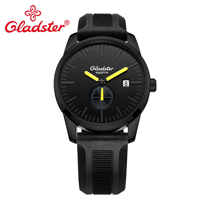 Gladster светящиеся мужские часы Япония MIYOTA GP11 спортивный силиконовый ремешок