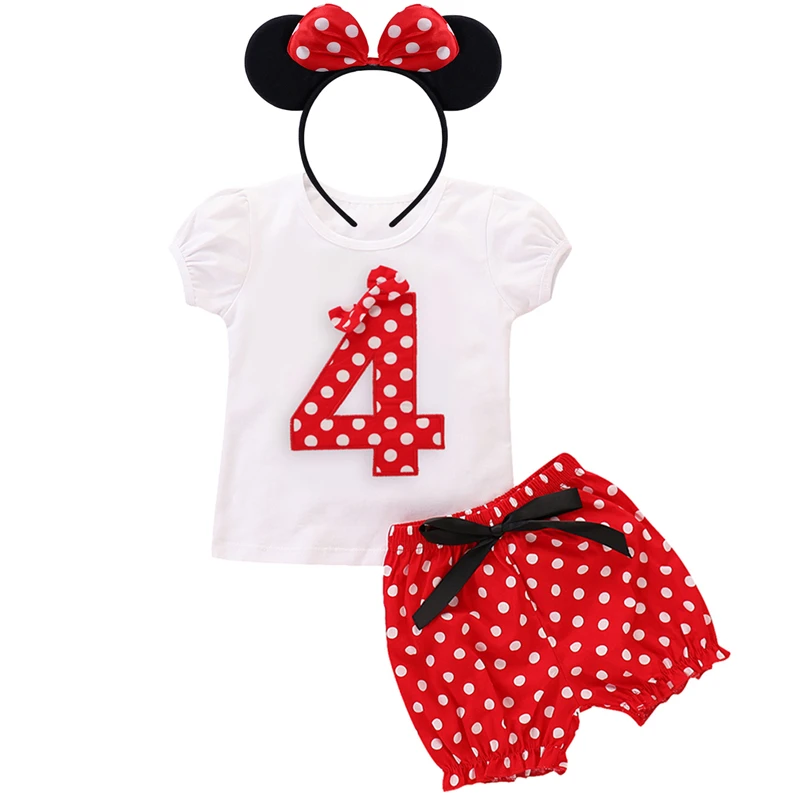 Комплект из 3 предметов, милый Micky mouse детская одежда для девочек с Минни Маус в горошек для Мышь Комплекты одежды для девочек детская одежда для девочек для фотосессии