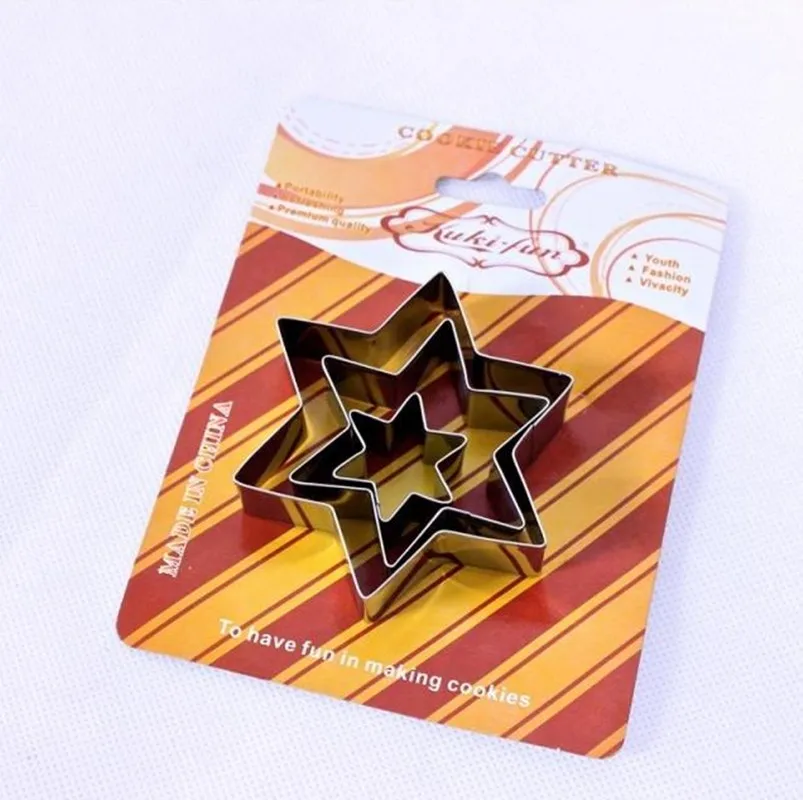 3 шт./лот новый шестиконечный резак для печенья в форме звезды украшения тортов