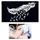 1 шт. краска для тела хна, трафарет для татуировки, рисунок с перьями, дизайн, красота, женские ножки, ручная работа, рисунок хны, наклейка для татуировки, подарок G86