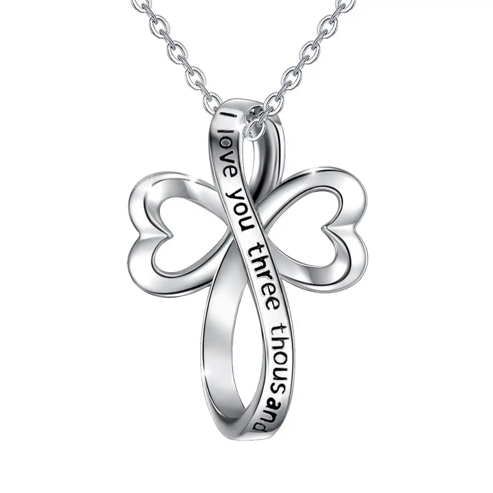 

Eudora 925 sterling silver Celtics knot Pendant Lucky grass necklace I Love you three Thousand Design Jewelry For Women D055-2