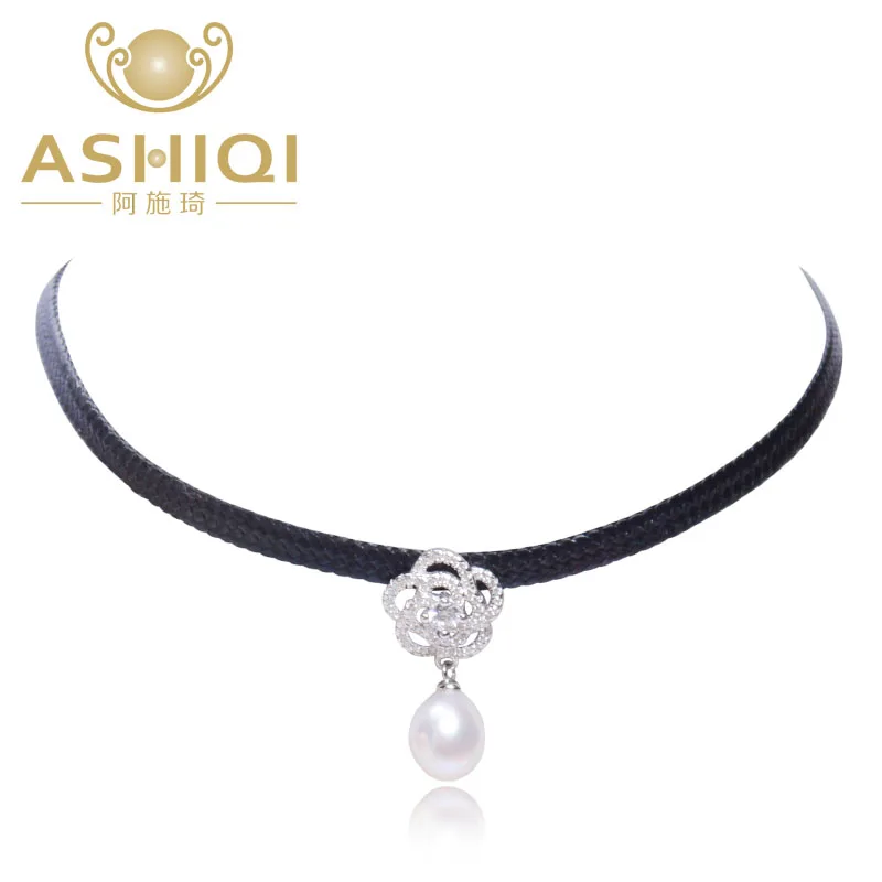 Женское Ожерелье чокер ASHIQI из натурального пресноводного жемчуга 34 см + 6