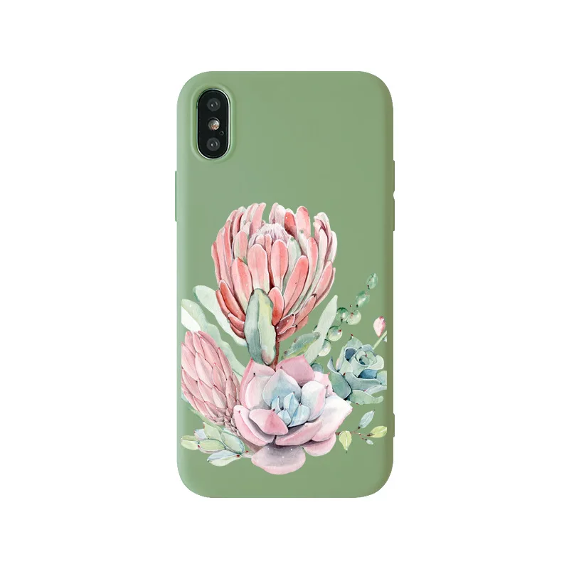 Простой стиль цветы прозрачный мягкий TPU чехол для IPhone X 6 6S 7 8 Plus телефона Iphone XR XS Max