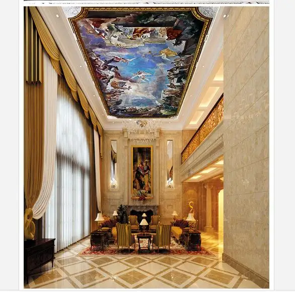 

Customized photo wallpaper 3d ceiling wallpaper murals Renaissance church hall zenith Ceiling murals wall paper home decoration