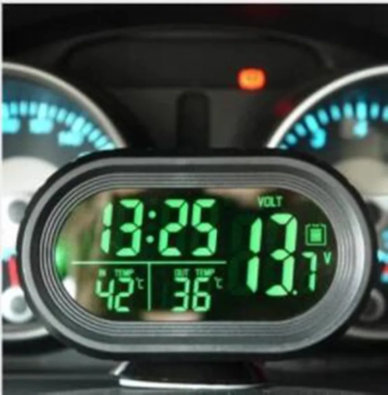 Car Styling LCD Digital Clock Thermometer Celsius Fahrenheit for DACIA logan duster sandero lodgy dokker Accessories | Автомобили и