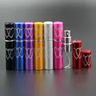 25 шт.лот 5 мл горячий насос двойное сердце узор путешествия анодированный алюминиевый флакон духов Мини пустой флакон духов стеклянный флакон духов