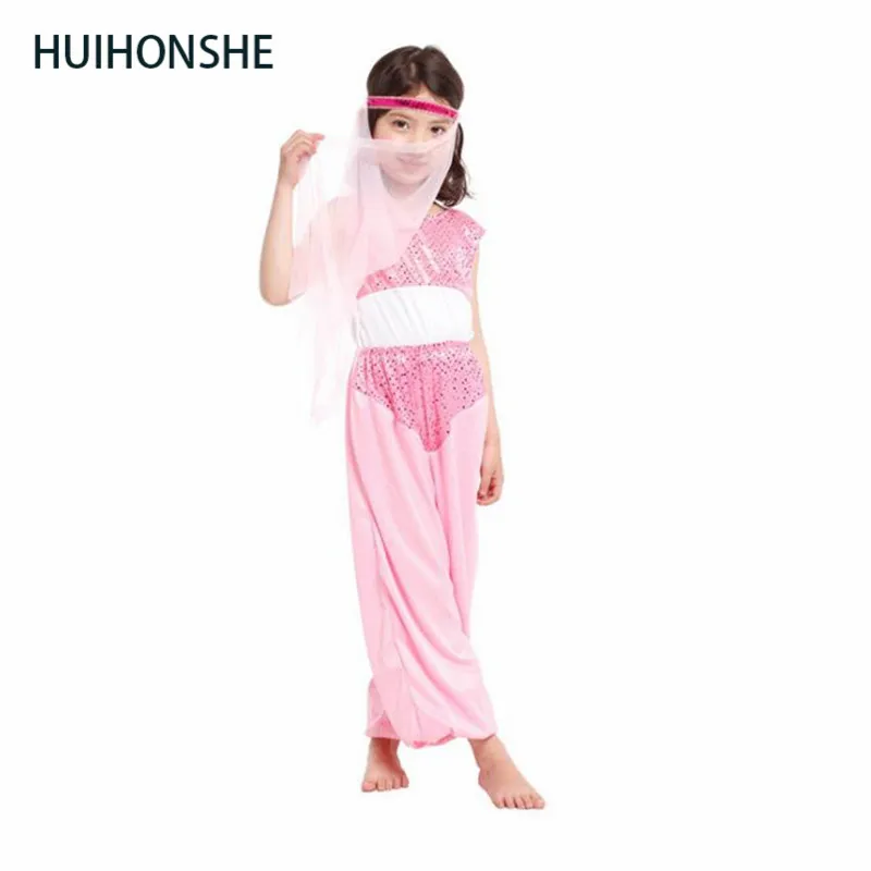Children's Costumes Performance Clothing Pink Arab Belly Dance Princess Dress Cosplay Costume Girls's Christmas performance |
