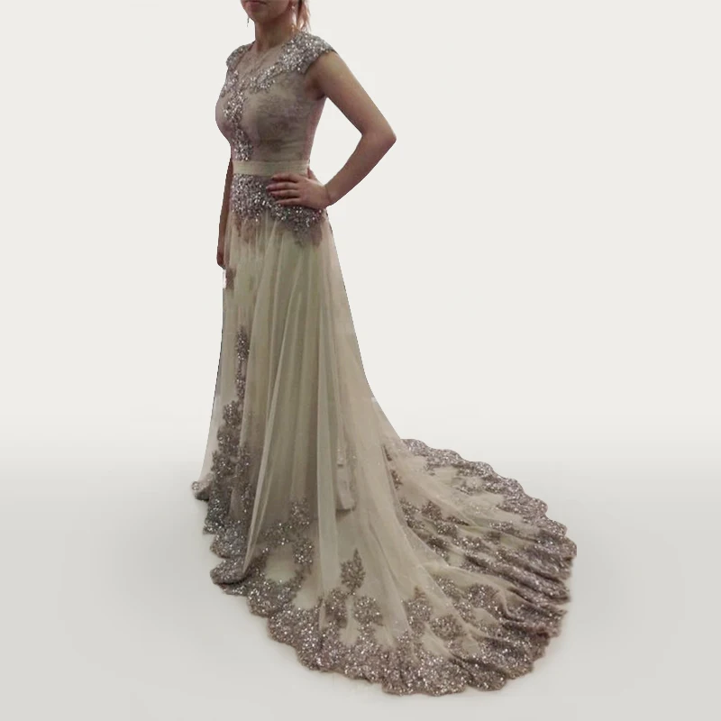 

Wowbridal элегантные арабские Длинные вечерние платья 2021 Рубашка с короткими рукавами Абаи Восточный кафтан из Дубая с аппликацией из бисера кружевное вечернее платье для девочек