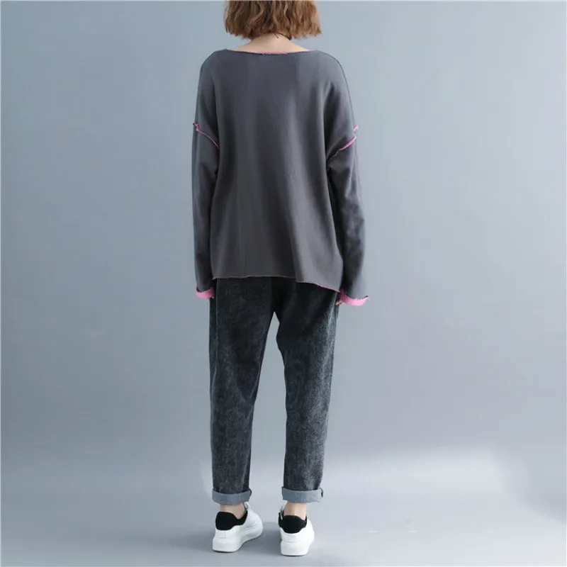Twojstyle 2018 осенью новый Для женщин Swaetshirts Модные свободные большой Размеры длинный