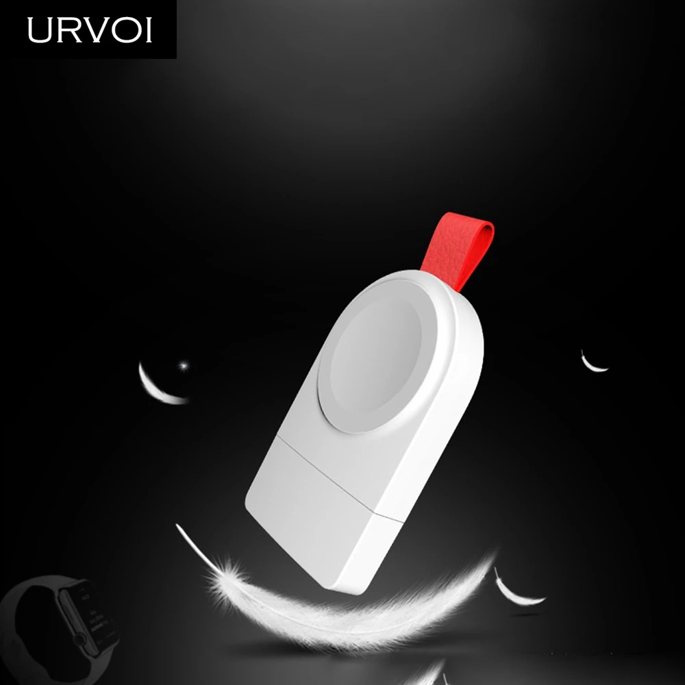 URVOI зарядное устройство для Apple Watch series 4 3 2 1 портативный беспроводной держатель для зарядки удобный Магнитный стенд 2 Вт вход USB разъем
