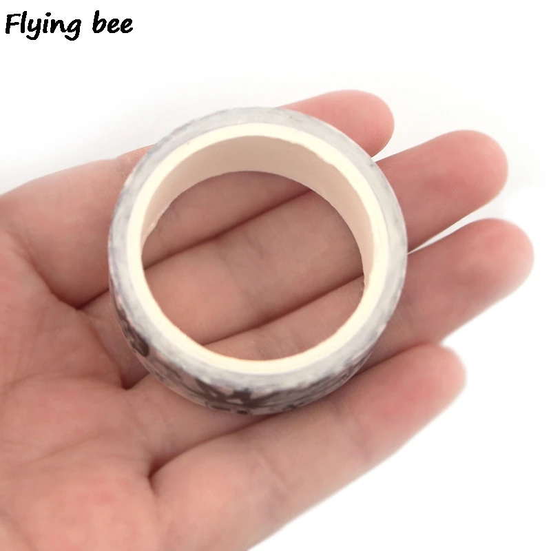 Flyingbee 15 мм X 5 м Бумага васи клейкие ленты кошмар перед Рождество, клейкие ленты DIY стикеры террор маскировки клейкие ленты X0338